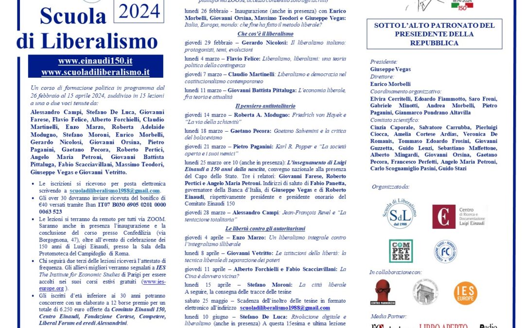 Iscriviti alla Scuola di Liberalismo 2024!